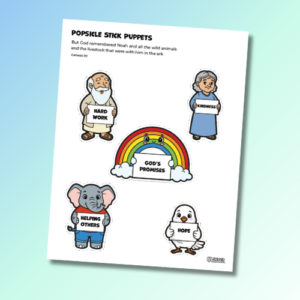 Noah - popsicle stick puppets - Color